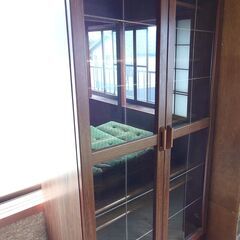 昭和　レトロ　本棚　180×86×42㎝■　キャビネット　飾り棚...
