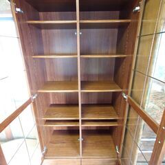 昭和　レトロ　本棚　180×86×42㎝■　キャビネット　飾り棚　収納　ガラス■駒ヶ根市の画像