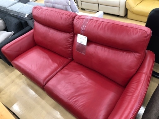 【軽トラック貸出サービス有】ニトリ 電動リクライニングソファー　半革チェリーブ　レッド 317