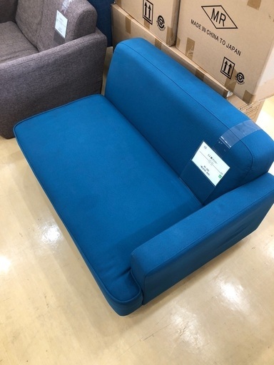 【軽トラック貸出サービス有】2人掛けソファー ファブリック ブルー 317