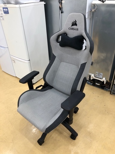【軽トラック貸出サービス有】ゲーミングチェア CORSAIR グレー ヘッドレスト・背当て付