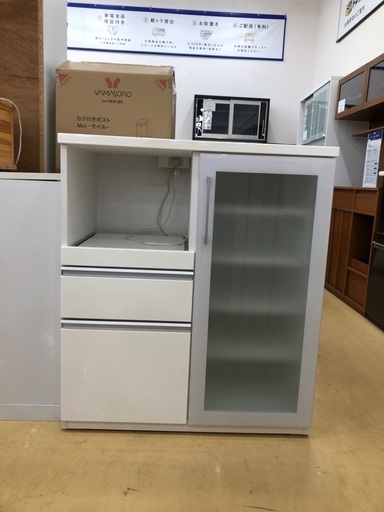【軽トラック貸出サービス有】1枚扉レンジ台 ホワイト