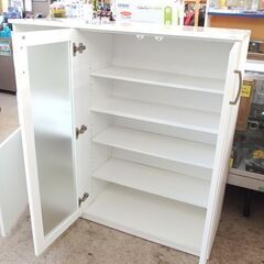 ニトリ ミドルレンジボード 幅120cm キッチン収納 キッチンカウンター ホワイト エナメル ☆ 札幌市 北区 屯田 ニトリ 幅120cm キッチンボード レンジボード 食器棚 (アルミナ2