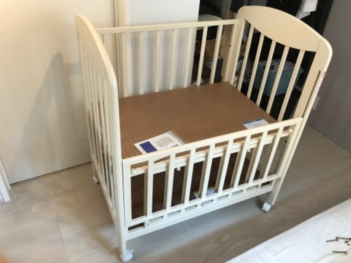 (再値下げ)美品 KATOJI ベビーベッド ミニ ミニ立ちベッド プチバニラ 02003 60x90 ミニベビーベッド カトージ メーカー保証残あり