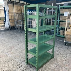 人気❗️中古 中量ラック グリーン 幅95×奥48.5×180cm 棚板6枚の画像