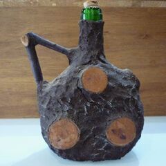 空き瓶 木彫り風 髭をはやした男性 高さ22cm 酒瓶 空ボトル アンティーク調 古い酒瓶 札幌市東区 新道東店の画像