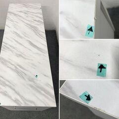 Francfranc/フランフラン エルドラド コスメデスク+ハリウッドミラー ドレッサー 大理石柄の天板 中古家具 店頭引取歓迎 R8655