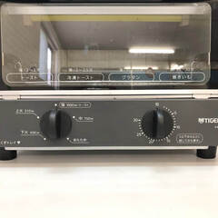 ss6687　タイガー オーブントースター KAK-KS10 ウォームグレー 1000W 単機能 TIGER トースター トースト 2枚 焼きいも タイマー30分 シンプル コンパクト トースター 中古の画像