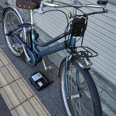 [YAMAHA] PAS mina(パス ミナ)26吋 電動アシスト自転車 12.3Ahバッテリー+充電器+キー2本付(マットインディゴ)の画像