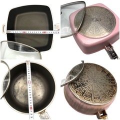フライパンまとめ アサヒ フライパン 4個 ピンク イエロー　調理器具 中古 現状品の画像
