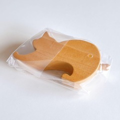 ペンスタンド 伸びてる猫 木製 ペン立て 文房具　猫