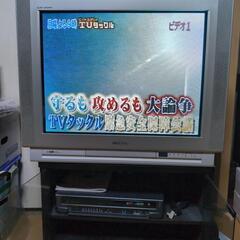 ブラウン管テレビ、ビデオデッキ、テレビ台セットでの画像