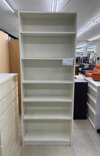 ★ジモティ割あり★  収納棚 白 H202×D28×W80 クリーニング済み TJ8228