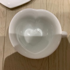 美品 ホワイト ハート ティーカップ ソーサー セット コーヒーカップ マグの画像
