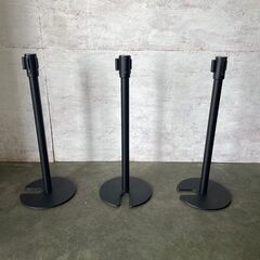 ベルトポールパーテーション 3本セット イベント 什器 店舗用品 ブラック 展示会 ③ Y0226の画像