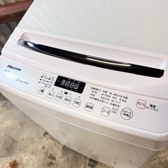 ご成約済み🐶 Hisense 洗濯機7.5kg✨ お洒落ガラス🪞 2018年製⭕️の画像