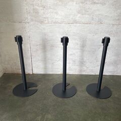ベルトポールパーテーション 3本セット イベント 店舗用品 ブラック 展示会 ① Y0227の画像