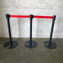 ベルトポールパーテーション 3本セット イベント 店舗用品 ブラ...