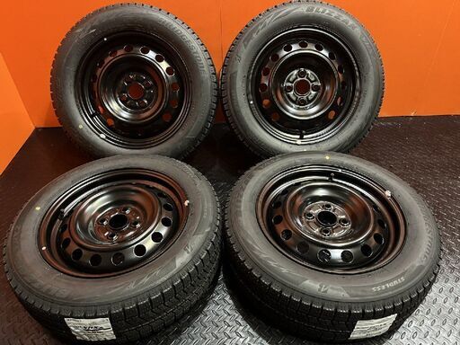 タイヤ新品【BS BLIZZAK VRX2 185/60R15 84Q】スタッドレス【ホンダ純正鉄ホイール 15インチ 6J4HPCD100】ハブ径56mm フィット等　(VTF960)