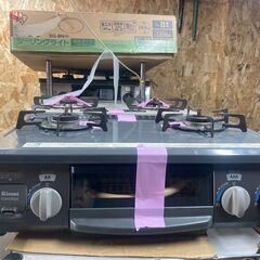 ☆中古￥7,800！Rinnai　2口ガスコンロ　家電　都市ガス用　KGM33NDGR型　2017年製　【BH118】
