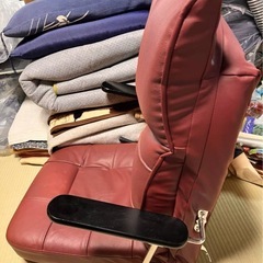 本革使用 リクライニング回転座椅子の画像