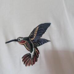 GU メンズ 鳥 刺繍 半袖 Tシャツ Sの画像