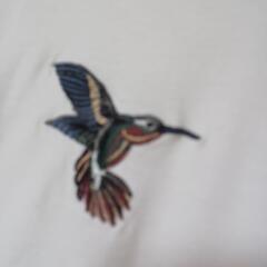 GU メンズ 鳥 刺繍 半袖 Tシャツ Sの画像