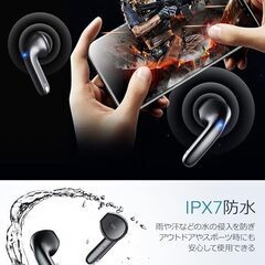 イヤホン ワイヤレスイヤホン カナル型イヤホン Bluetooth 軽量デザイン 音漏れ防止 完全ワイヤレスイヤホン 継続再生時間長 siri対応 電池残量指示ライト 待ち受け時間長 IPX6防水 瞬間接続 クリスマス 新年 プレゼントの画像