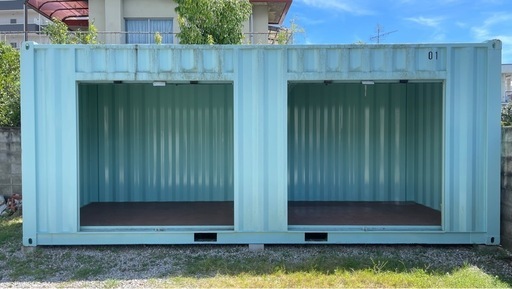 【輸送・設置費込み / 愛媛県松山市近郊価格】2シャッター付 20ftコンテナ倉庫 物置  コンテナハウス　松山市 