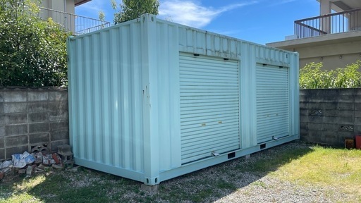 【輸送・設置費込み / 愛媛県松山市近郊価格】2シャッター付 20ftコンテナ倉庫 物置  コンテナハウス　松山市 