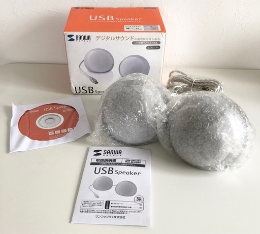 【未使用品】サンワサプライ SANWA SUPPLY MM-SPU2SV ステレオ対応PC用スピーカー USB接続 シルバー USBスピーカー オーディオ