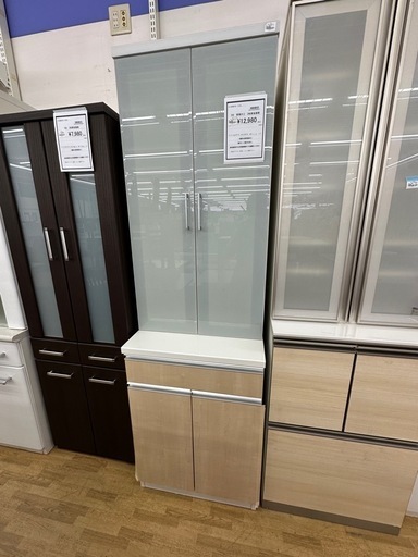 【ドリーム川西店御来店限定】高橋木工　2枚扉食器棚／クリーニング済み 【2001245255600657】