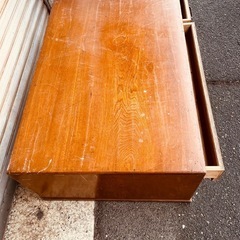 昭和レトロ 古家具 木製文机 書斎机 座卓 引き出し 付き杯アンティークの画像