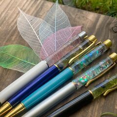 「天然石で作るハーバリウムボールペン」　プレゼントに！名入りボー...