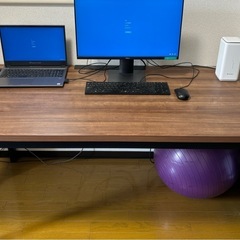 デスク、ダイニングテーブル、ミーティング、ワークテーブル、会議用テーブル(色:ウォールナット)の画像
