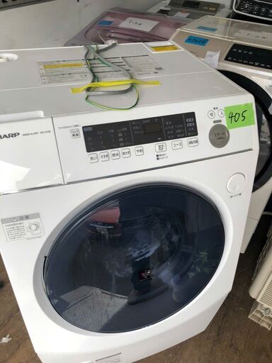 NO 405 北九州市内配送設置無料✨ 2021年　シャープ 洗濯機 ドラム式 ES-H10E-WL ヒーター乾燥 左開き(ヒンジ左) DDインバーター搭載 ホワイト 洗濯10kg/乾燥6kg 幅640mm 奥行729mm