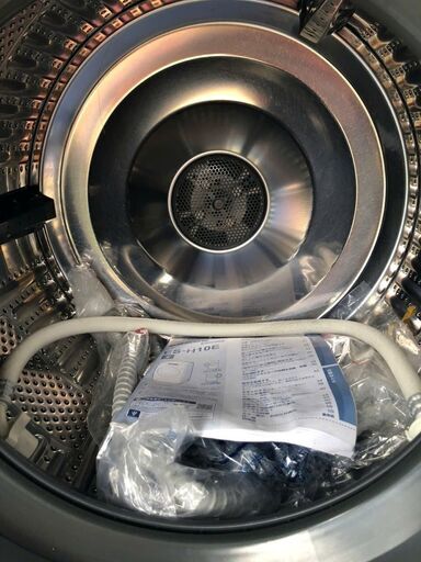 NO 405 ?北九州市内配送設置無料✨? 2021年　シャープ 洗濯機 ドラム式 ES-H10E-WL ヒーター乾燥 左開き(ヒンジ