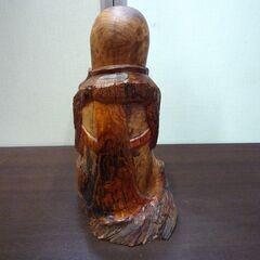 木彫 木彫り 木像 天然木 福禄寿 杖欠品 置物 オブジェ 縁起物 高さ 約41cm 中古 札幌市東区 新道東店の画像