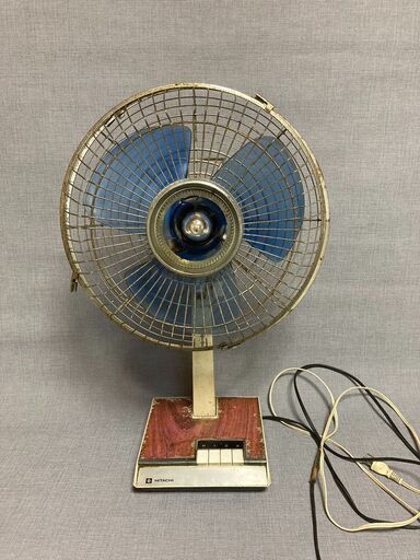 【G531】HITACHI/日立 /D-670/ 木目/ 扇風機/3枚羽/ 昭和 レトロ/ アンティーク/動作確認済