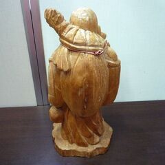 布袋様 置物 オブジェ 縁起物 木彫 木彫り 木像 天然木 布袋尊 高さ 約43cm シミヒビアリ 中古 札幌市東区 新道東店の画像