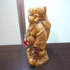 布袋様 置物 オブジェ 縁起物 木彫 木彫り 木像 天然木 布袋尊 高さ 約43cm シミヒビアリ 中古 札幌市東区 新道東店の画像