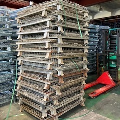 メッシュパレット中古(大) サイズ（外）：1200×1000×890(mm)の画像