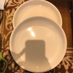 【引き取り限定】中古　ストーンウェア皿　２枚セット　丸皿