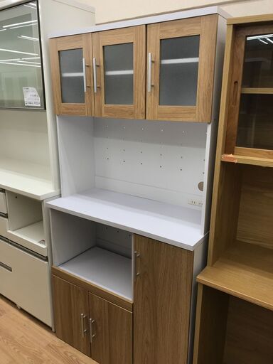 ★ジモティ割あり★ 食器棚 　ナチュラルブラウン  H180×W90×D42  クリーニング済み KJ6017