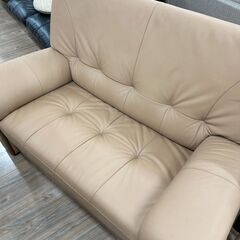 合皮×木｜2人掛けソファーのご紹介です