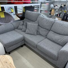 ジモティ来店特価!!　　3人掛けL字ソファー　　グレー　　J-0888