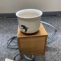 唐津焼 三玄窯 中里重利 絵粉引 ぐい呑 盃 お猪口 おちょこ 共箱