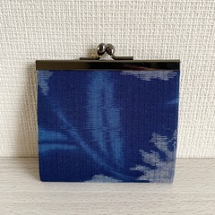 ☆お値引可能☆【新品未使用品】藍紅花織  伝統工芸 米沢織 がま口財布 小銭入れ ウォレット の画像