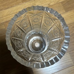訳あり　カットガラスの花瓶　HAND CRAFTED YUGOSLAVIAクリスタル24% の画像