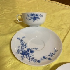 ノリタケ　スタジオ　コレクション　青い花柄　カップ＆ソーサー5客セット　中古美品　廃盤品の画像